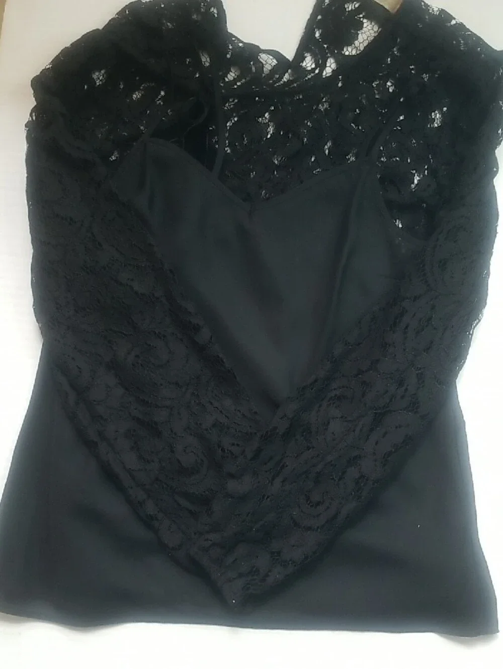 Michael Kors Black Lace Long-Sleeve Tie-Neck Blouse
